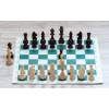 9551 drevene sachy staunton komplet zelene